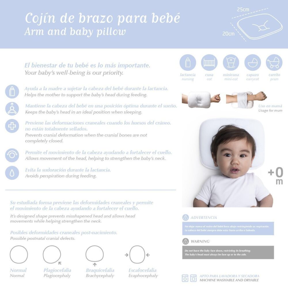 Cojin De Brazo 25X20X1 Cm Liso E Celeste Cambrass - Imagen 7