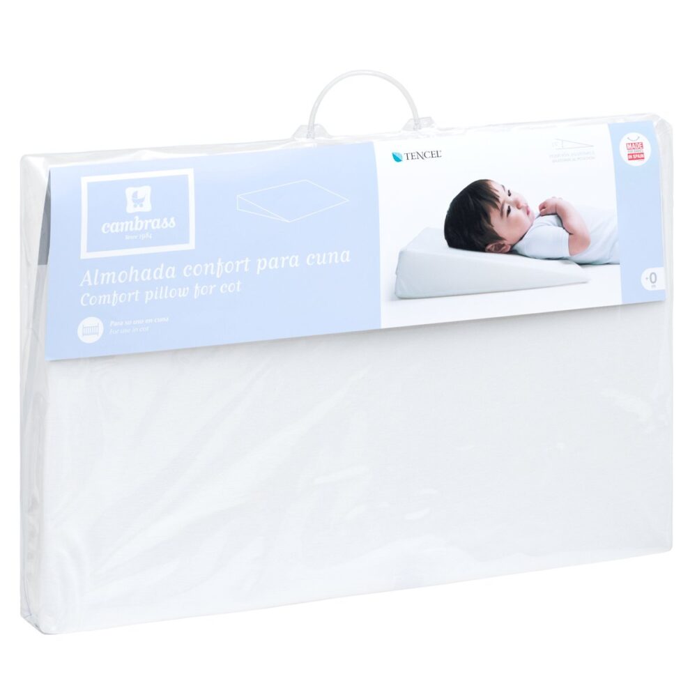 Almohada Confort Cuna 55X37X8.5 Cm Liso E Blanco Cambrass - Imagen 5