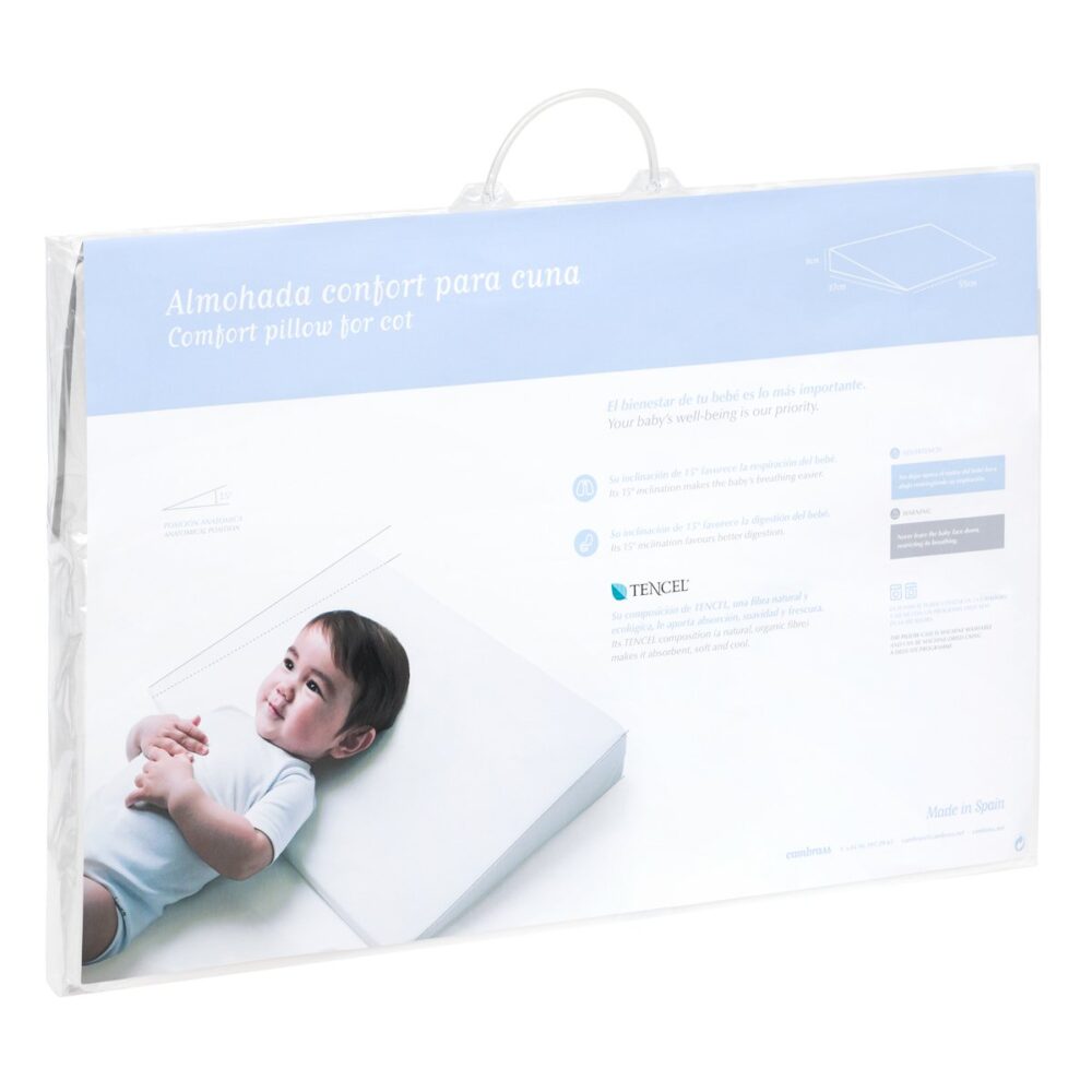 Almohada Confort Cuna 55X37X8.5 Cm Liso E Blanco Cambrass - Imagen 6
