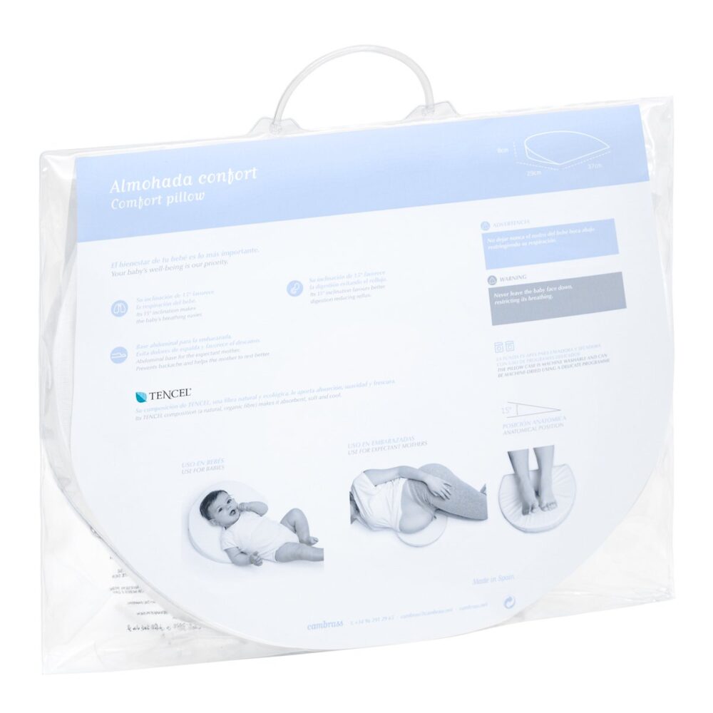 Almohada Confort Mini 37X29X8 Cm Liso E Blanco Cambrass - Imagen 7