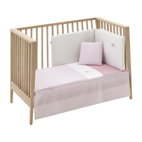 Jgo 2 Pcs.Colcha I-V. Cuna 70 Vichy10 Rosa 70X140X3 Cm Cambrass