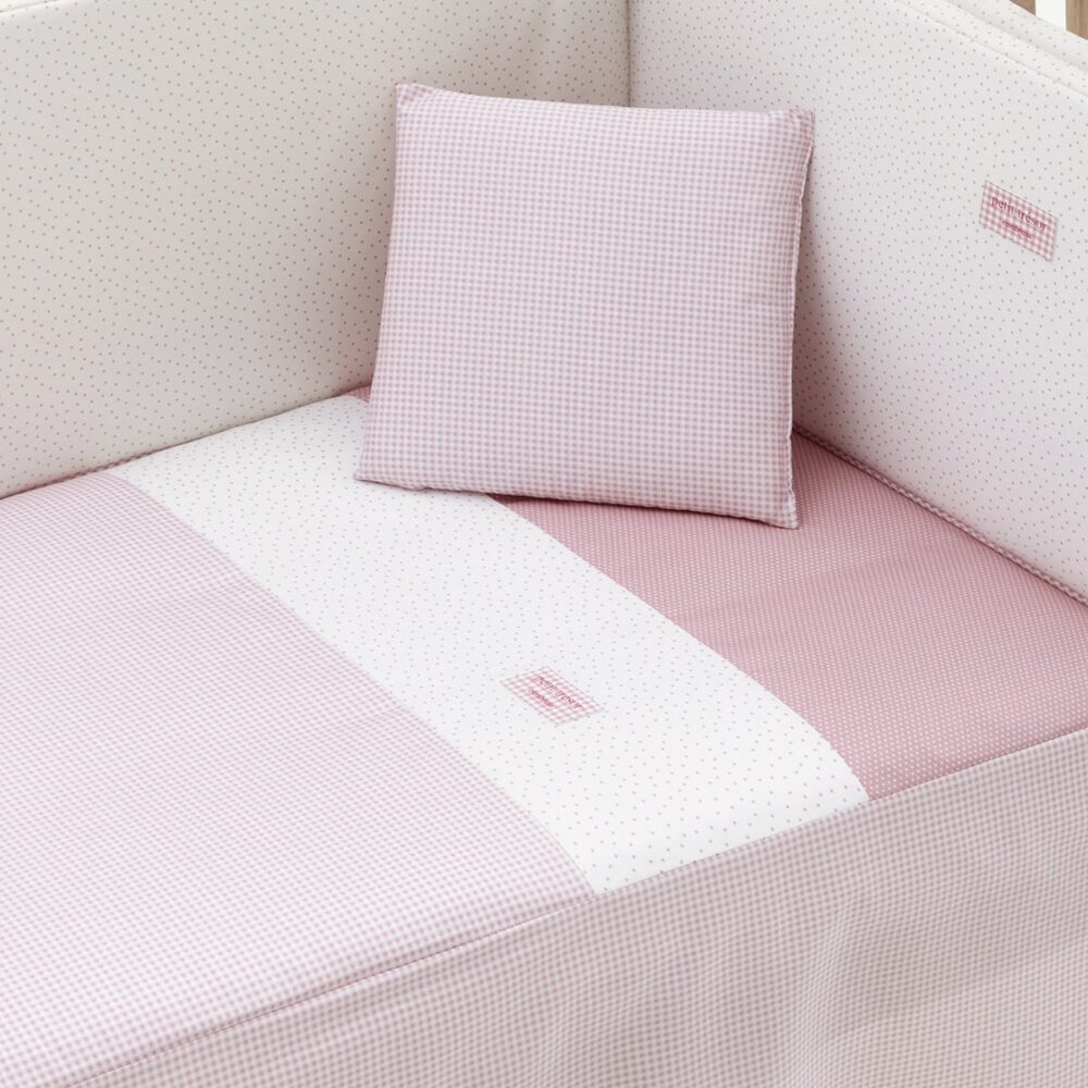 Jgo 2 Pcs.Colcha I-V. Cuna 70 Vichy10 Rosa 70X140X3 Cm Cambrass - Imagen 2