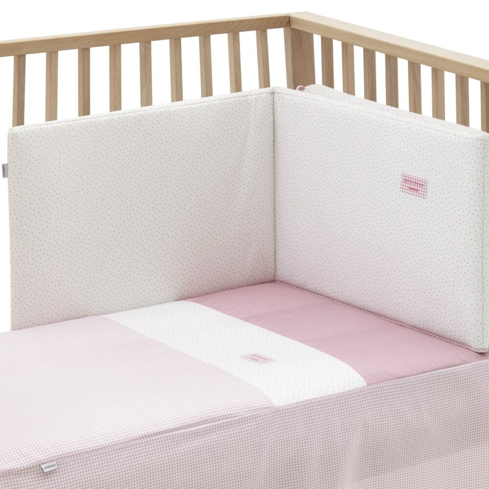 Jgo 2 Pcs.Colcha I-V. Cuna 70 Vichy10 Rosa 70X140X3 Cm Cambrass - Imagen 3