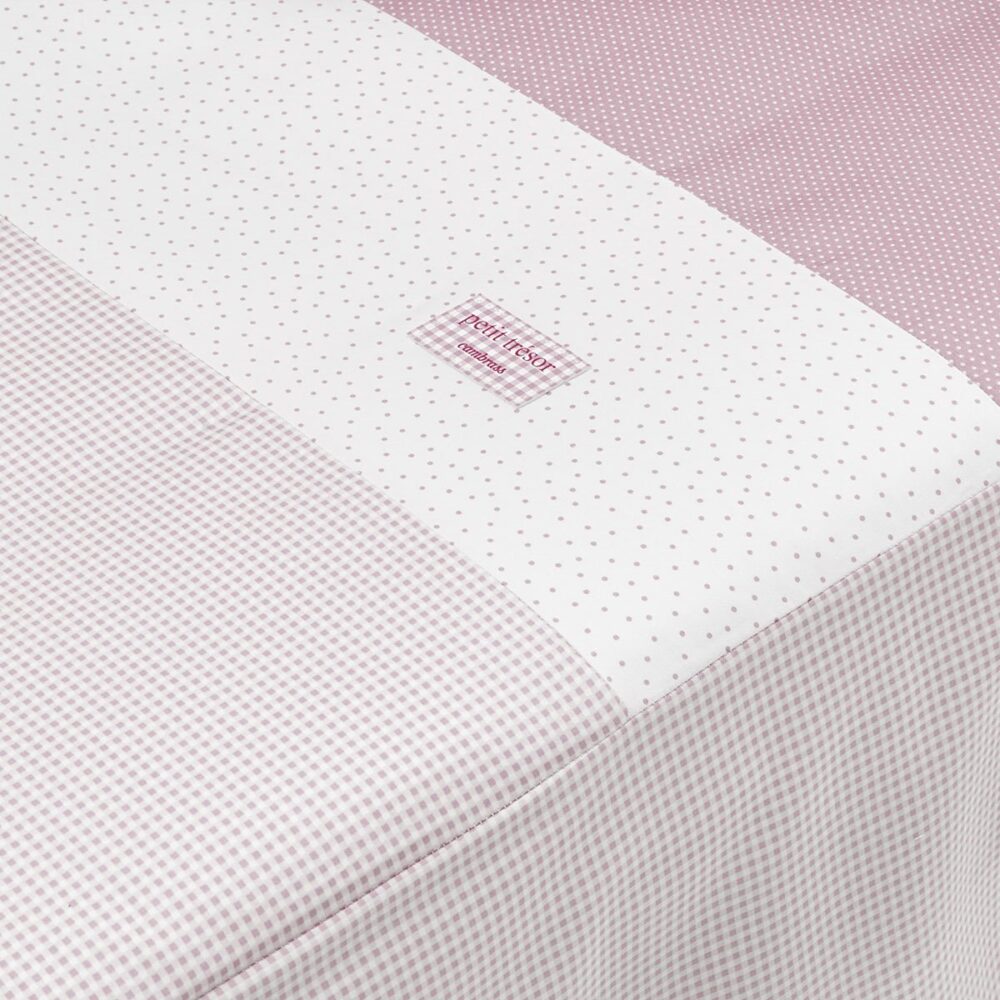 Jgo 2 Pcs.Colcha I-V. Cuna 70 Vichy10 Rosa 70X140X3 Cm Cambrass - Imagen 4