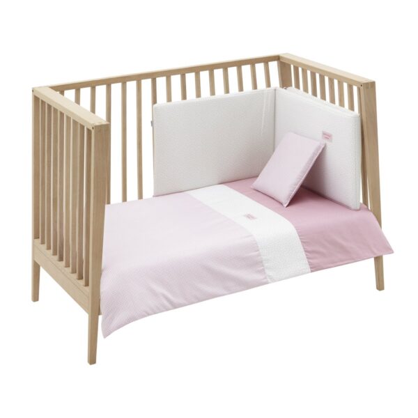 Jgo 2 Pcs.F.Nordica Cuna 70 Vichy10 Rosa 110X170X3 Cm Cambrass