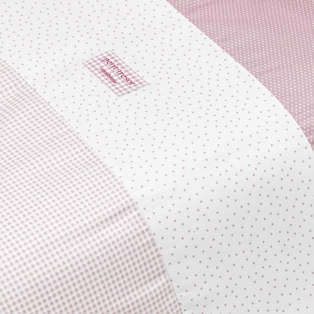 Jgo 2 Pcs.F.Nordica Cuna 70 Vichy10 Rosa 110X170X3 Cm Cambrass - Imagen 3