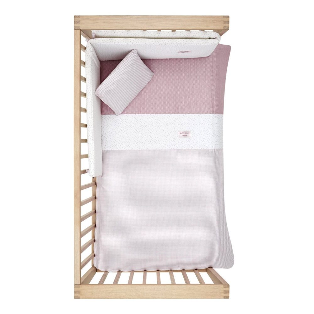 Jgo 2 Pcs.F.Nordica Cuna 70 Vichy10 Rosa 110X170X3 Cm Cambrass - Imagen 5