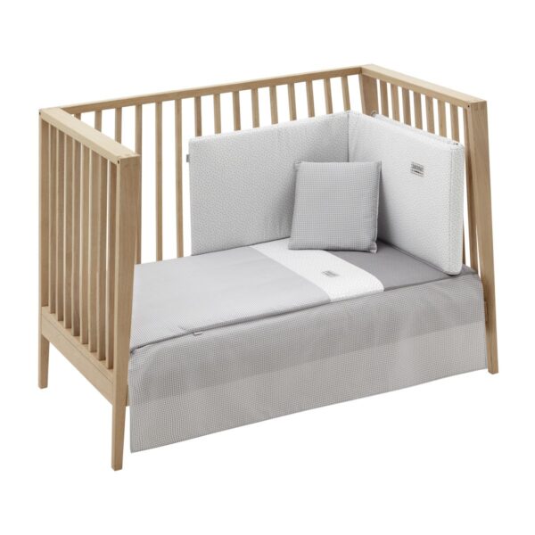 Jgo 2 Pcs.Colcha I-V. Cuna 70 Vichy10 Gris 70X140X3 Cm Cambrass