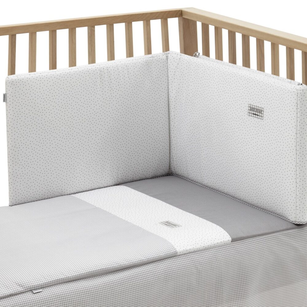 Jgo 2 Pcs.Colcha I-V. Cuna 70 Vichy10 Gris 70X140X3 Cm Cambrass - Imagen 3