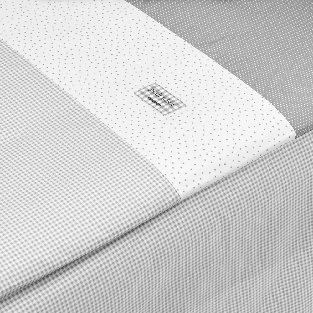 Jgo 2 Pcs.Colcha I-V. Cuna 70 Vichy10 Gris 70X140X3 Cm Cambrass - Imagen 4