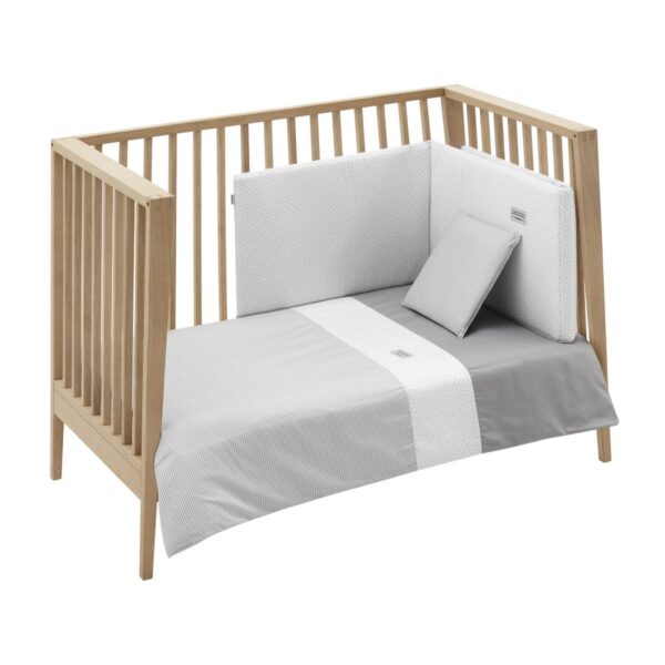 Jgo 2 Pcs.F.Nordica Cuna 70 Vichy10 Gris 110X170X3 Cm Cambrass
