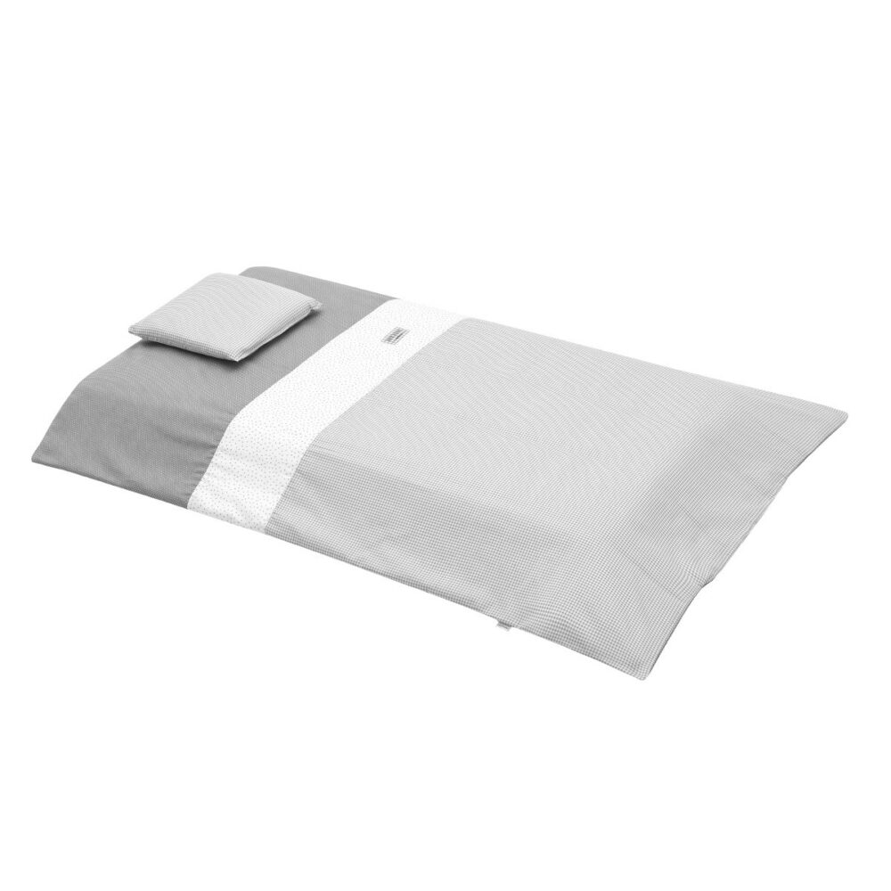 Jgo 2 Pcs.F.Nordica Cuna 70 Vichy10 Gris 110X170X3 Cm Cambrass - Imagen 2