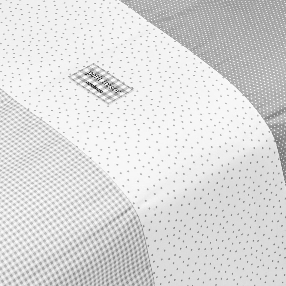 Jgo 2 Pcs.F.Nordica Cuna 70 Vichy10 Gris 110X170X3 Cm Cambrass - Imagen 3
