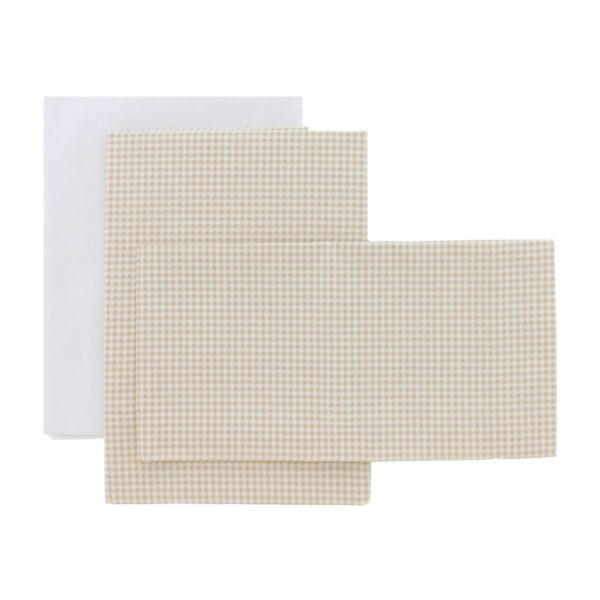 Sabana Cuna 3 Pcs (Cuna 70) 120X180X1 Cm Vichy10 Beige Cambrass