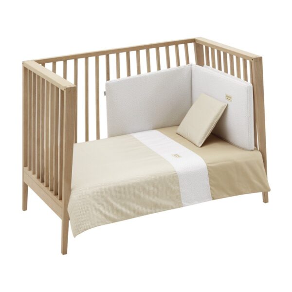 Jgo 2 Pcs.F.Nordica Cuna 70 Vichy10 Beige 110X170X3 Cm Cambrass