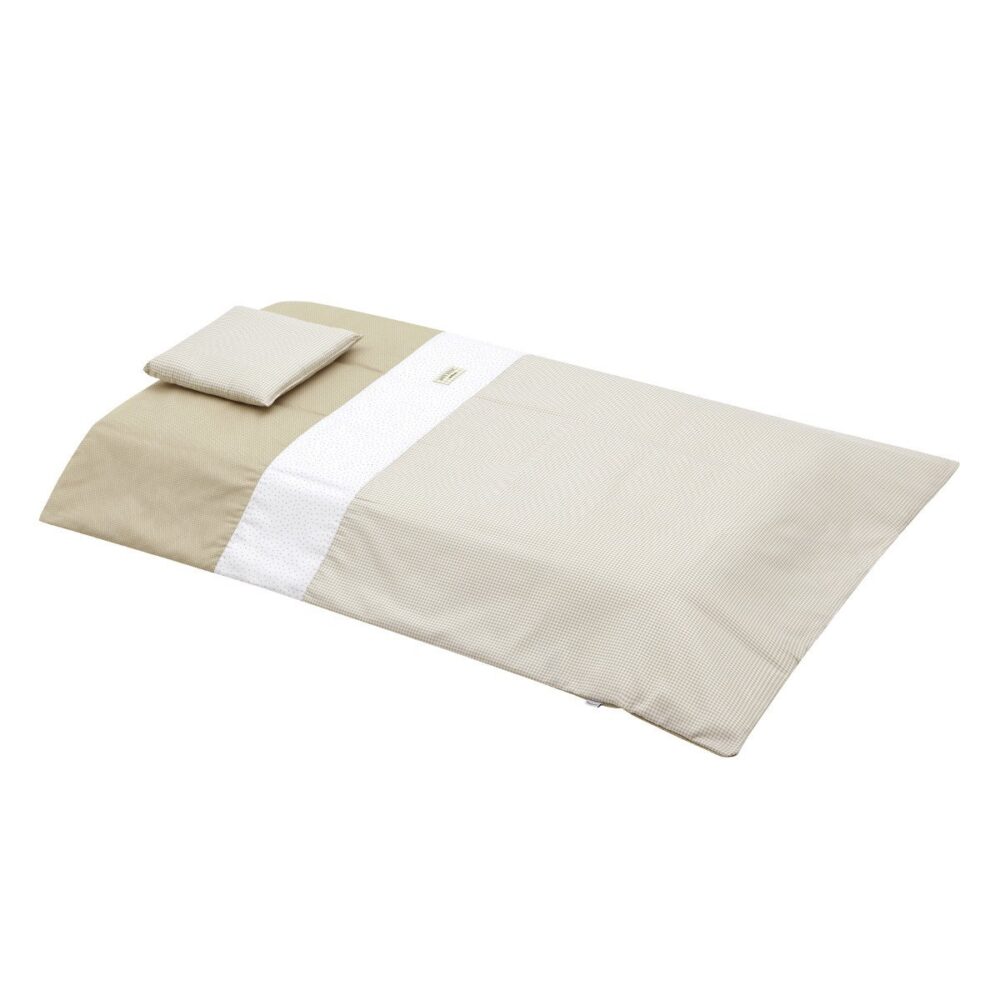 Jgo 2 Pcs.F.Nordica Cuna 70 Vichy10 Beige 110X170X3 Cm Cambrass - Imagen 2