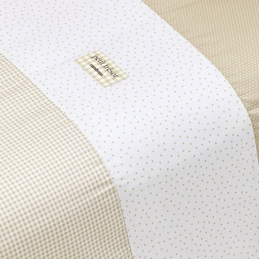 Jgo 2 Pcs.F.Nordica Cuna 70 Vichy10 Beige 110X170X3 Cm Cambrass - Imagen 3