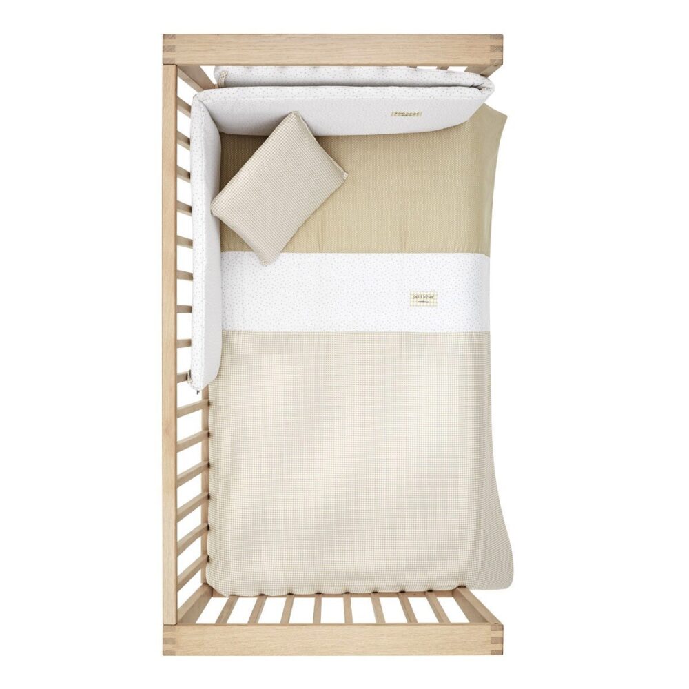 Jgo 2 Pcs.F.Nordica Cuna 70 Vichy10 Beige 110X170X3 Cm Cambrass - Imagen 5