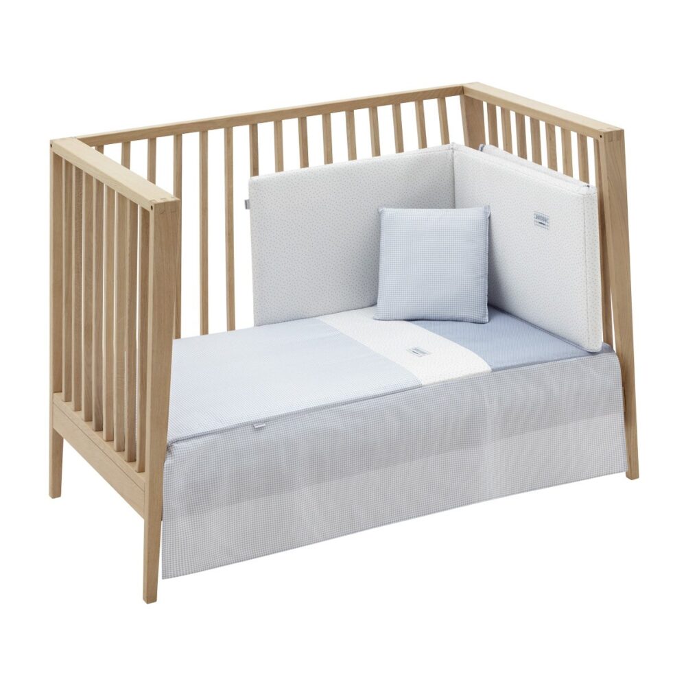 Jgo 2 Pcs.Colcha I-V. Cuna 70 Vichy10 Celeste 70X140X3 Cm Cambrass