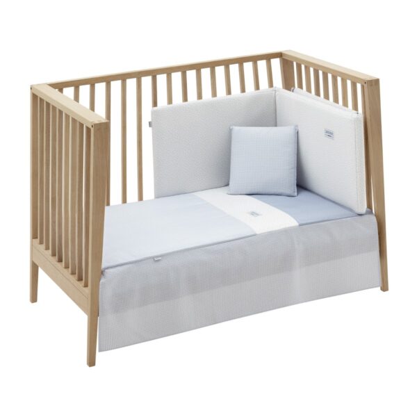 Jgo 2 Pcs.Colcha I-V. Cuna 70 Vichy10 Celeste 70X140X3 Cm Cambrass