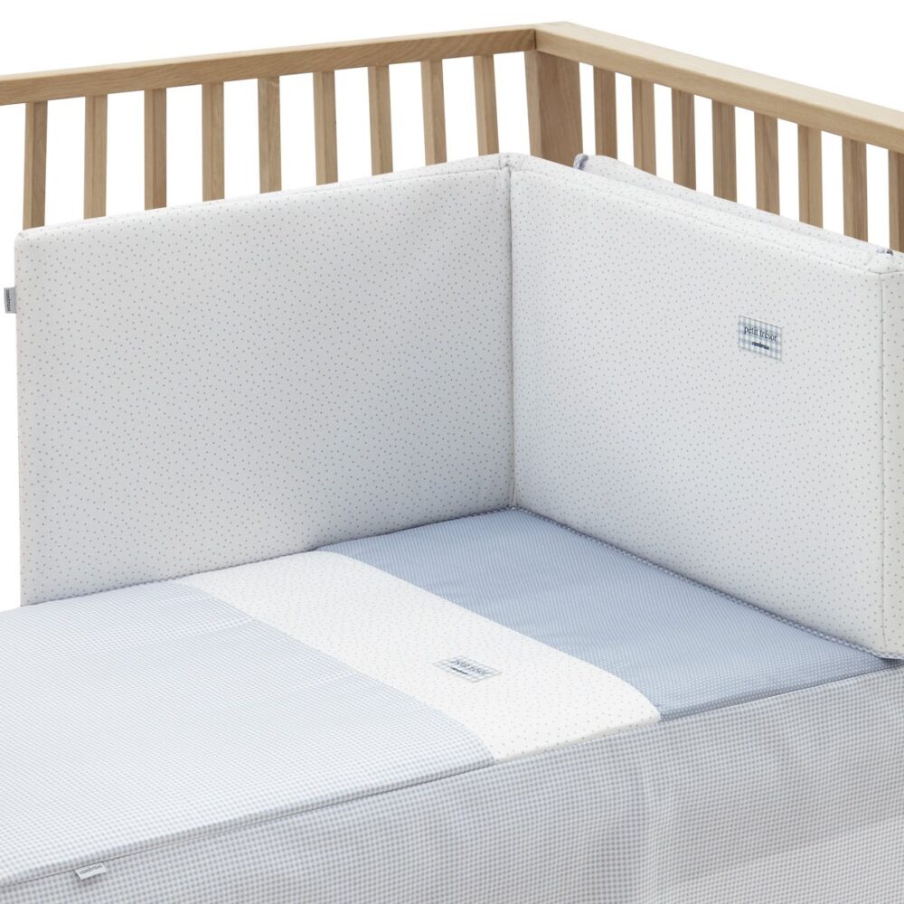 Jgo 2 Pcs.Colcha I-V. Cuna 70 Vichy10 Celeste 70X140X3 Cm Cambrass - Imagen 3