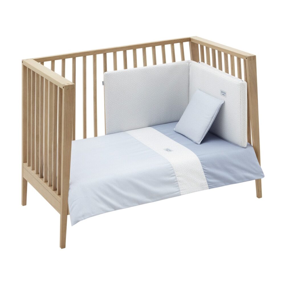 Jgo 2 Pcs.F.Nordica Cuna 70 Vichy10 Celeste 110X170X3 Cm Cambrass
