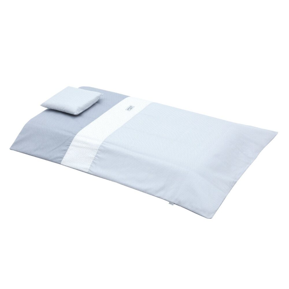 Jgo 2 Pcs.F.Nordica Cuna 70 Vichy10 Celeste 110X170X3 Cm Cambrass - Imagen 2