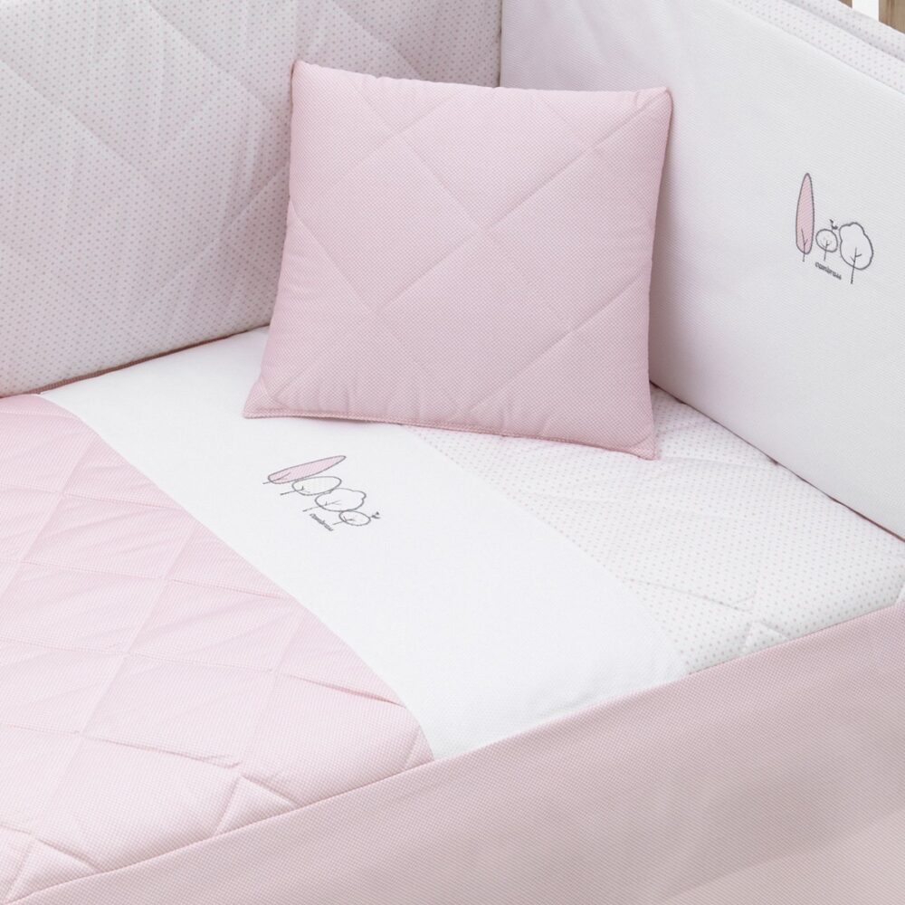 Jgo 2 Pcs.Colcha I-V. Cuna 70 Essentia Rosa 70X140X3 Cm Cambrass - Imagen 2