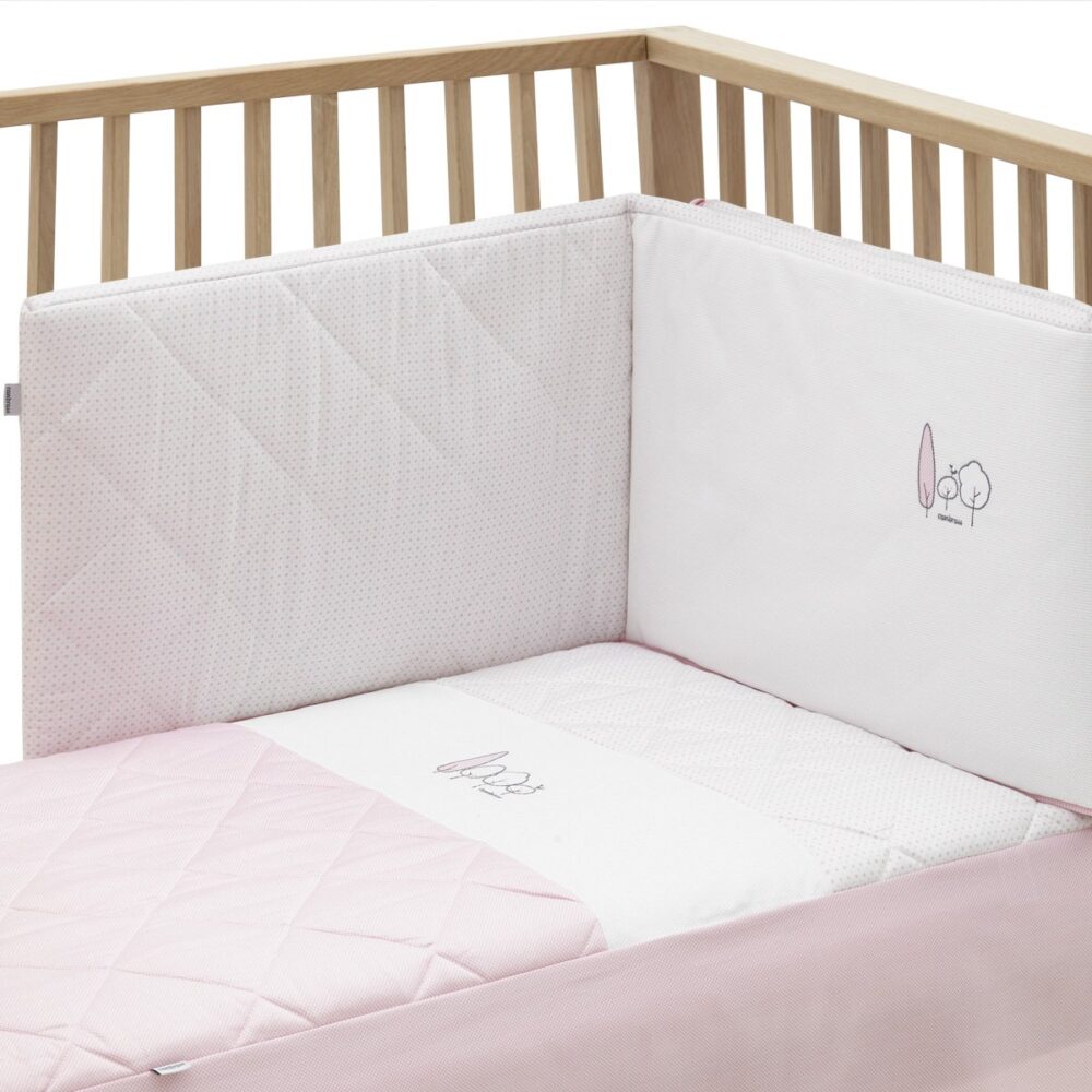 Jgo 2 Pcs.Colcha I-V. Cuna 70 Essentia Rosa 70X140X3 Cm Cambrass - Imagen 3