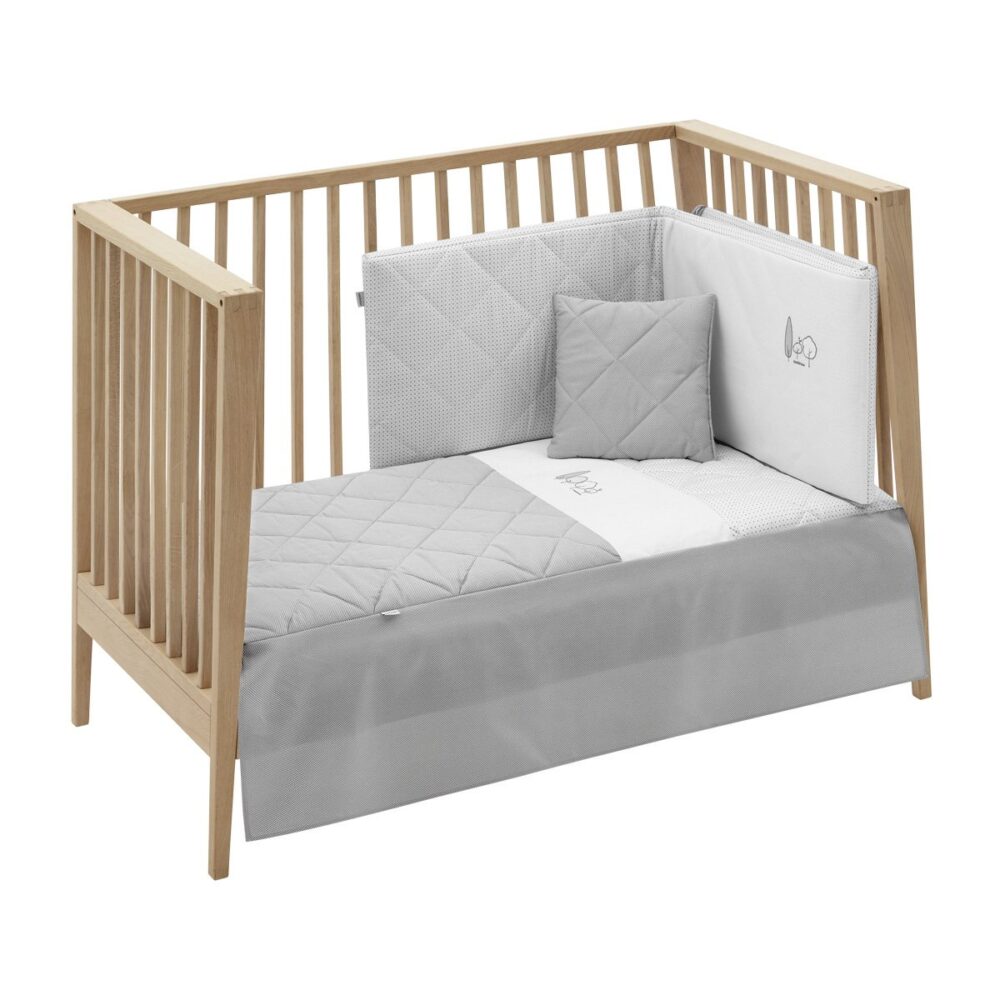 Jgo 2 Pcs.Colcha I-V. Cuna 70 Essentia Gris 70X140X3 Cm Cambrass