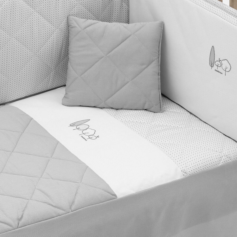 Jgo 2 Pcs.Colcha I-V. Cuna 70 Essentia Gris 70X140X3 Cm Cambrass - Imagen 2