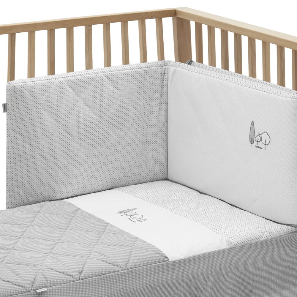 Jgo 2 Pcs.Colcha I-V. Cuna 70 Essentia Gris 70X140X3 Cm Cambrass - Imagen 3