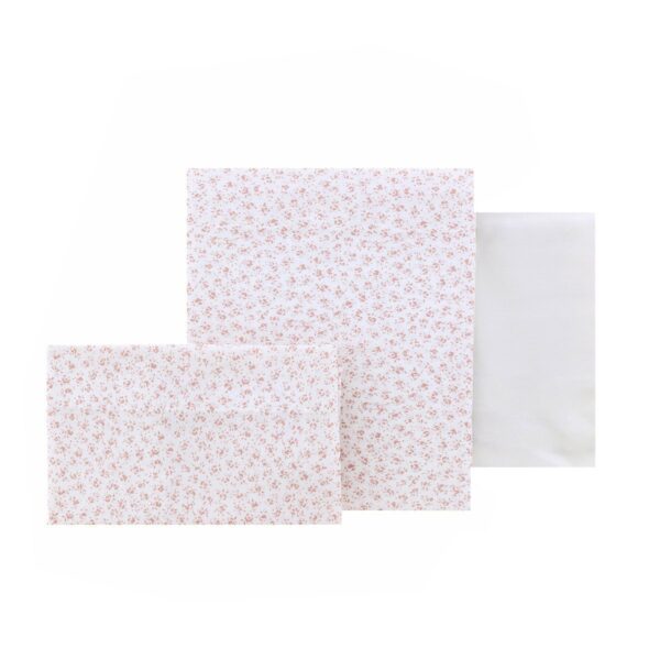 Sabana Moises/Carro 3 Pcs 80X120X1 Cm Liberty Rosa Cambrass