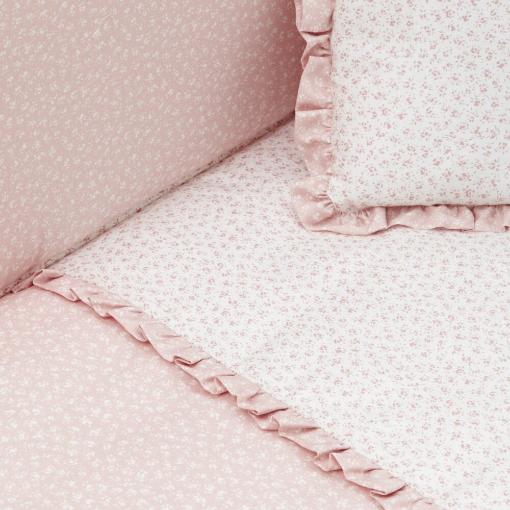 Jgo 2 Pcs.Colcha I-V. Cuna 60 Liberty Rosa 60X120X3 Cm Cambrass - Imagen 4