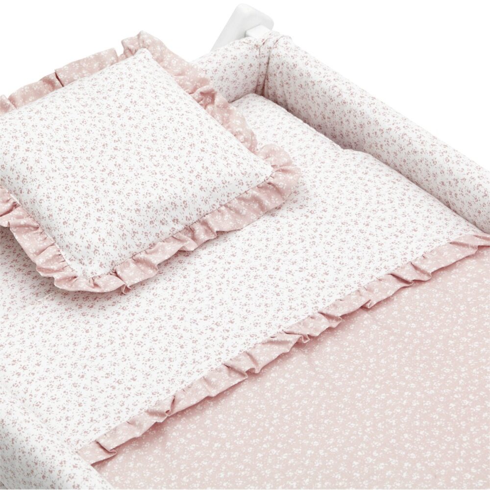 Minicuna Tijera Madera Liberty Rosa/Bco 55X87X74 Cm Cambrass - Imagen 3