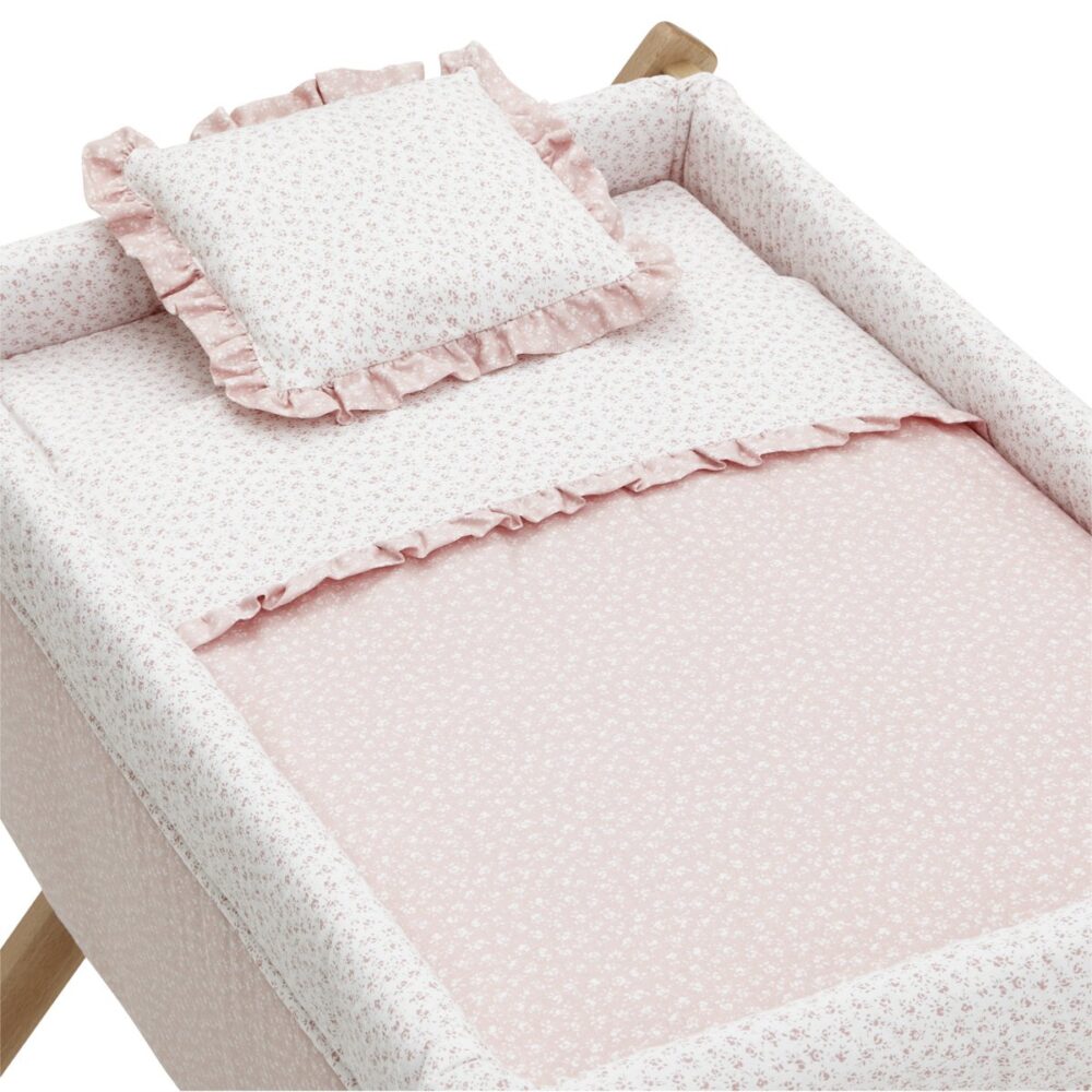 Minicuna Tijera Madera Liberty Rosa/Natural 55X87X74 Cm Cambrass - Imagen 2