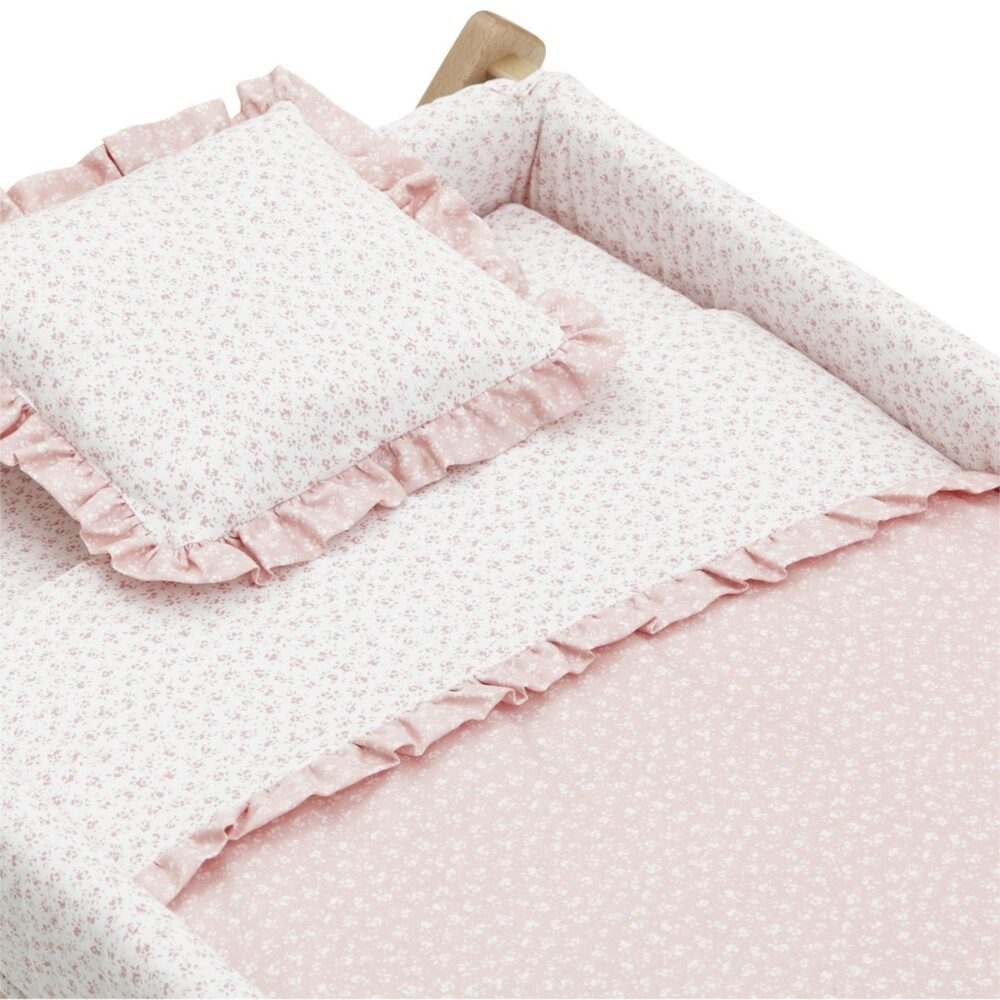 Minicuna Tijera Madera Liberty Rosa/Natural 55X87X74 Cm Cambrass - Imagen 3