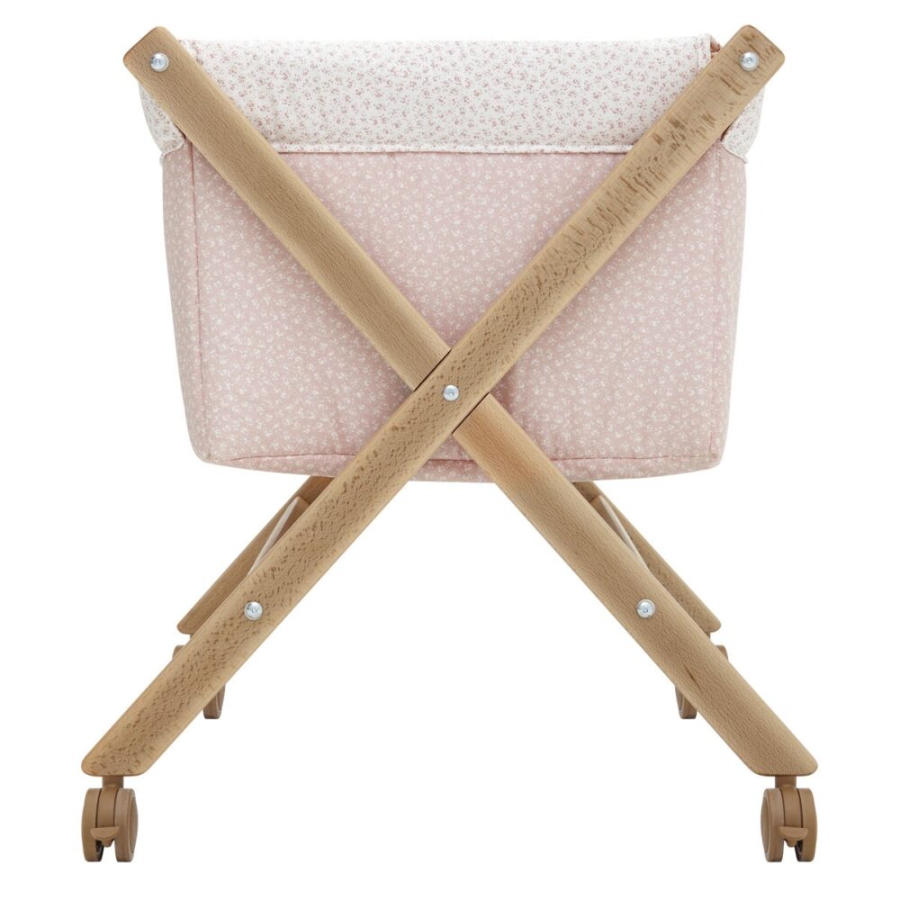 Minicuna Tijera Madera Liberty Rosa/Natural 55X87X74 Cm Cambrass - Imagen 7