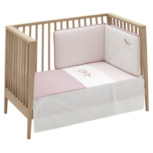 Jgo Colcha I/V+Prot. (Cuna 60) 60X120 Cm Flor Rosa Cambrass