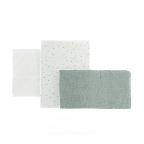 Sabana Moises/Carro 3 Pcs 80X120X1 Cm Magia Verde Cambrass