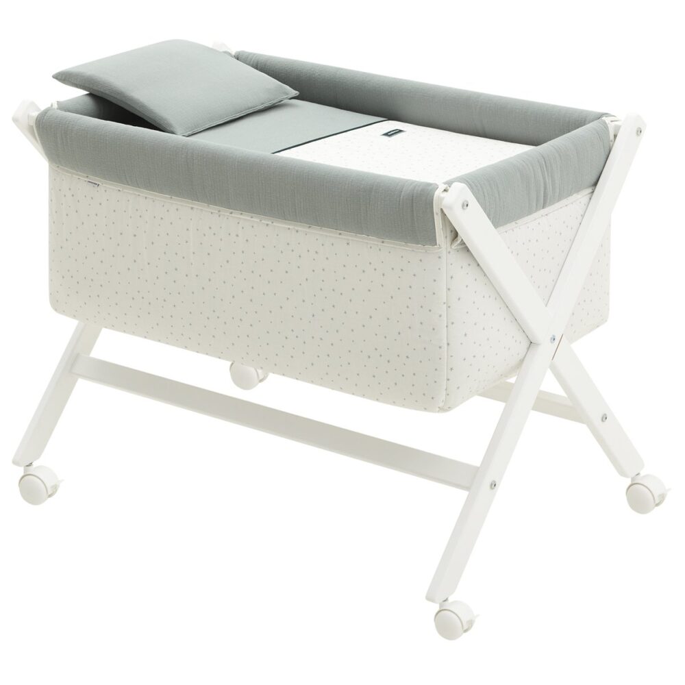 Minicuna Tijera Madera Magia Verde/Blanco 55X87X74 Cm Cambrass