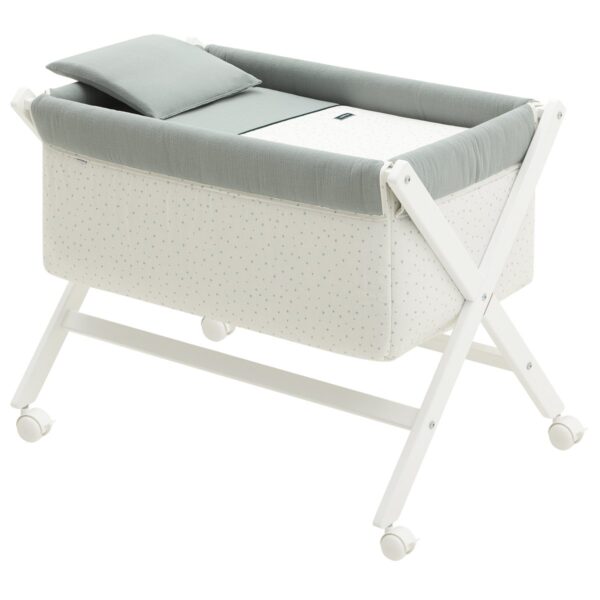 Minicuna Tijera Madera Magia Verde/Blanco 55X87X74 Cm Cambrass