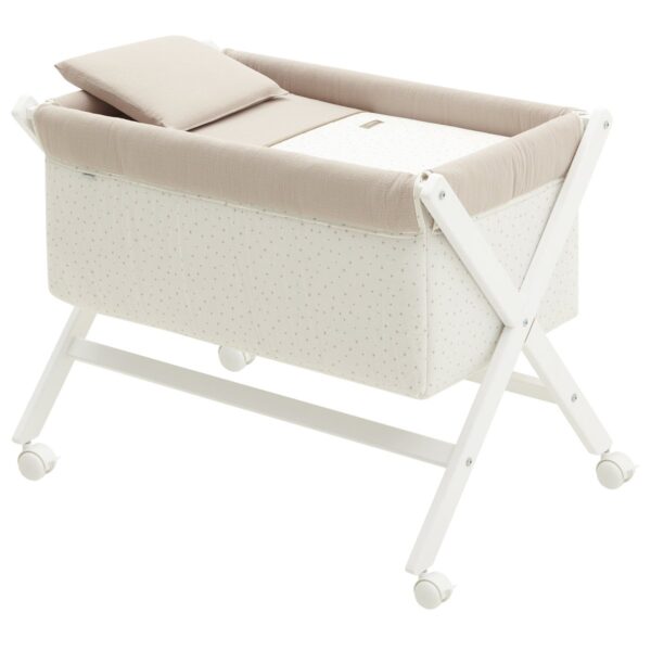 Minicuna Tijera Madera Magia Beige/Bco 55X87X74 Cm Cambrass