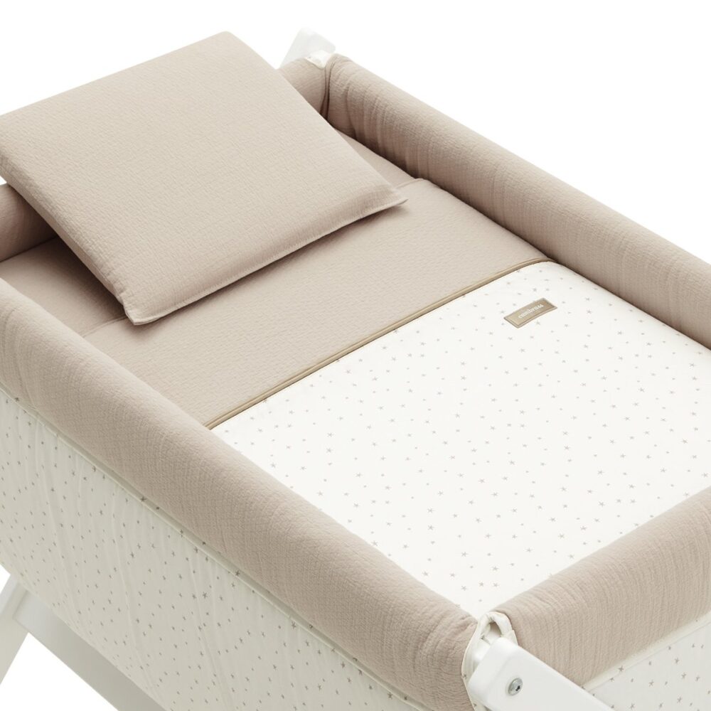 Minicuna Tijera Madera Magia Beige/Bco 55X87X74 Cm Cambrass - Imagen 2