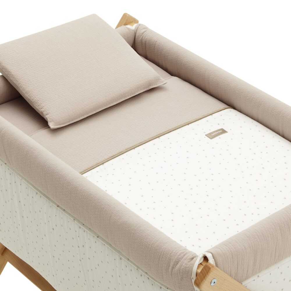 Minicuna Tijera Madera Magia Beige/Natural 55X87X74 Cm Cambrass - Imagen 2