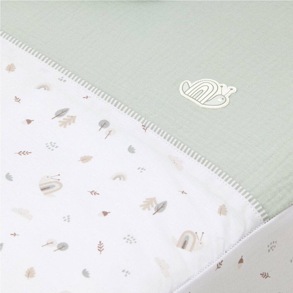 Jgo 2 Pcs.Colcha I-V. Cuna 60 Greeny Verde 60X120X3 Cm Cambrass - Imagen 4