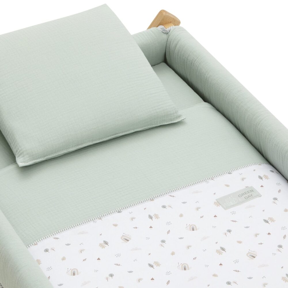 Minicuna Tijera Madera Greeny Verde/Natural 55X87X74 Cm Cambrass - Imagen 3