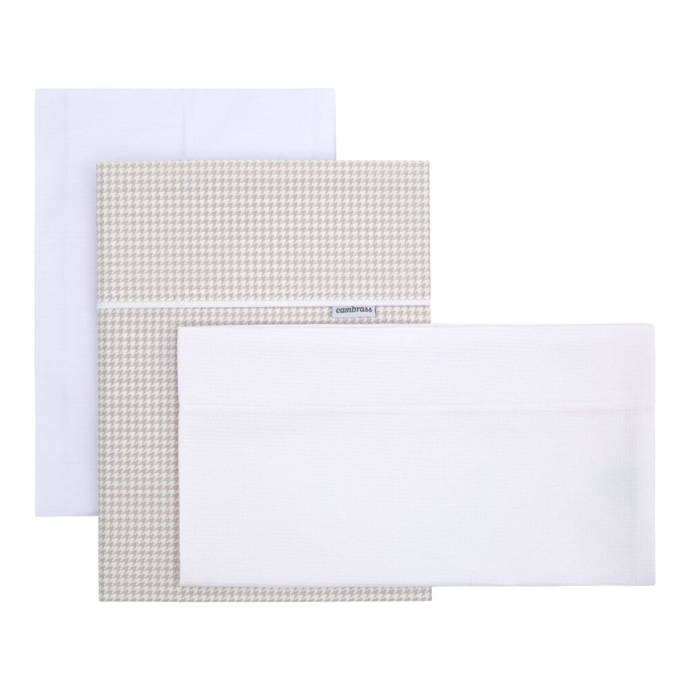 Sabana Moises/Carro 3 Pcs 80X120X1 Cm Mini Windsord Crudo Cambrass
