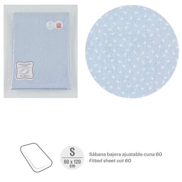 Sabana Bajera Ajust. (Cuna 60) 60X120X17 Cm Sky Celeste Cambrass