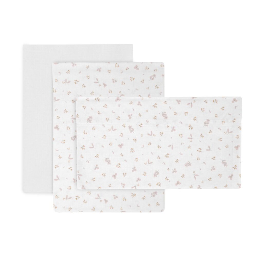 Sabana Minicuna 3 Pcs 80X120X1 Cm Plumeti Rosa Cambrass